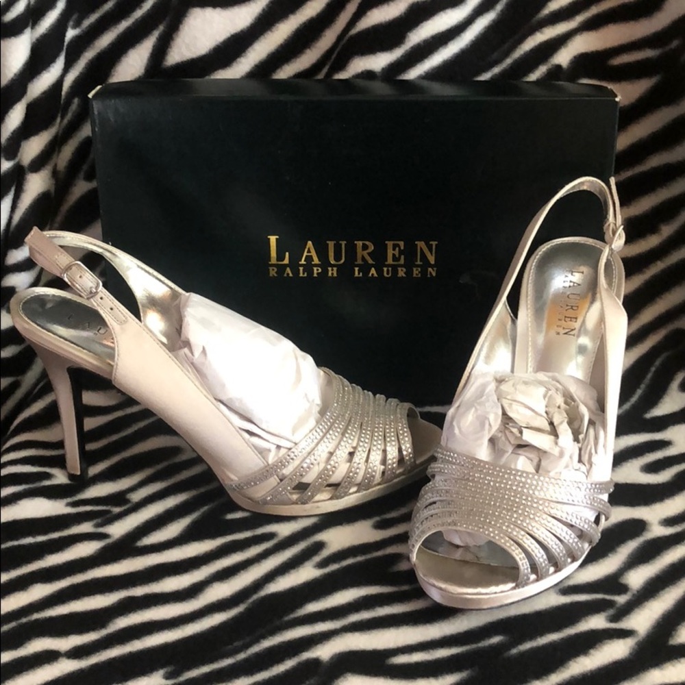 Silver Ralph Lauren evening wear shoes